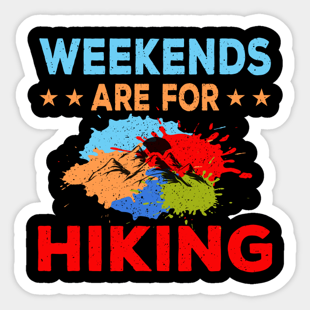 Weekend Are For Hiking Sticker by Creative Brain